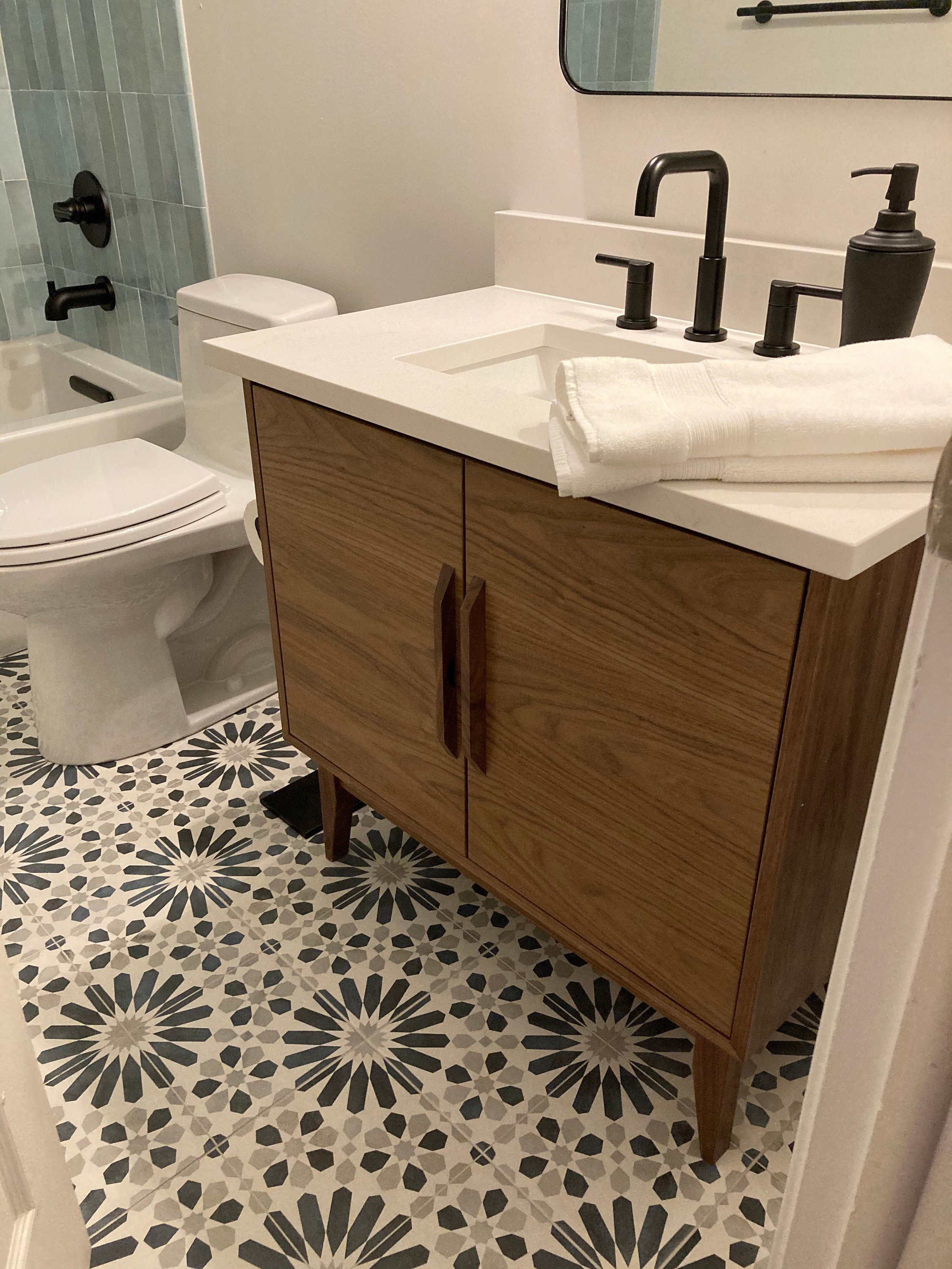 Towel Sets Mid-Century Floating Vanity Bathroom