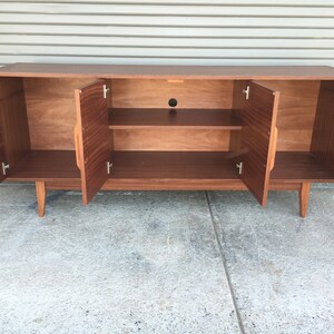 NEW Hand Built Mid Century Inspired Buffet / Credenza. Mahogany four door with straight leg base FREE SHIPPING image 2