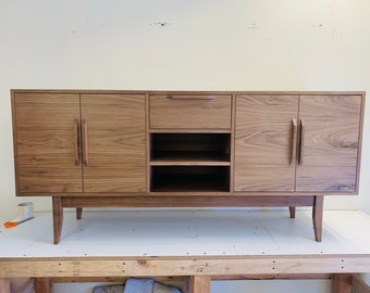 NEW Hand Built Mid Century Style Buffet / Credenza / TV Stand / Dresser / Bathroom Vanity Cabinet ~ Free Shipping!