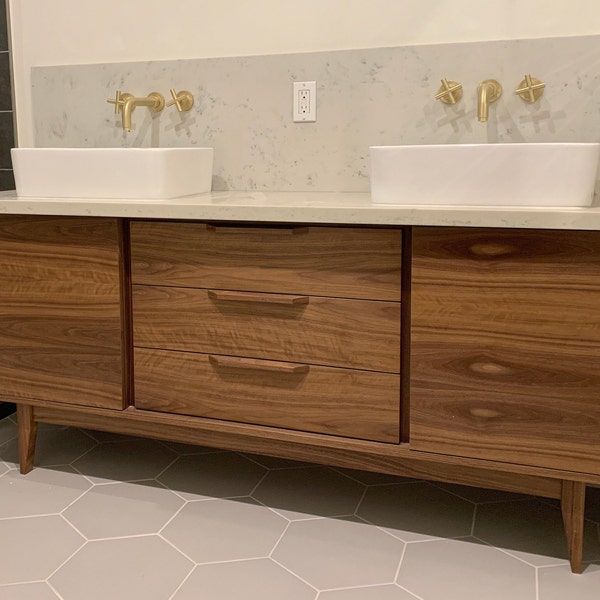 Mid Century Bathroom Vanity - Etsy