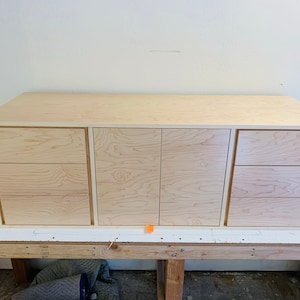 NEW Hand Built Mid Century Inspired Floating Buffet / Credenza in Maple wood Free Shipping image 2