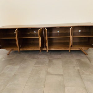 96 TV Console/ Credenza/ Buffet Mid-Century Style in Walnut image 3