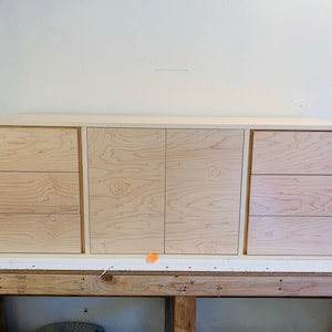 NEW Hand Built Mid Century Inspired Floating Buffet / Credenza in Maple wood Free Shipping image 1