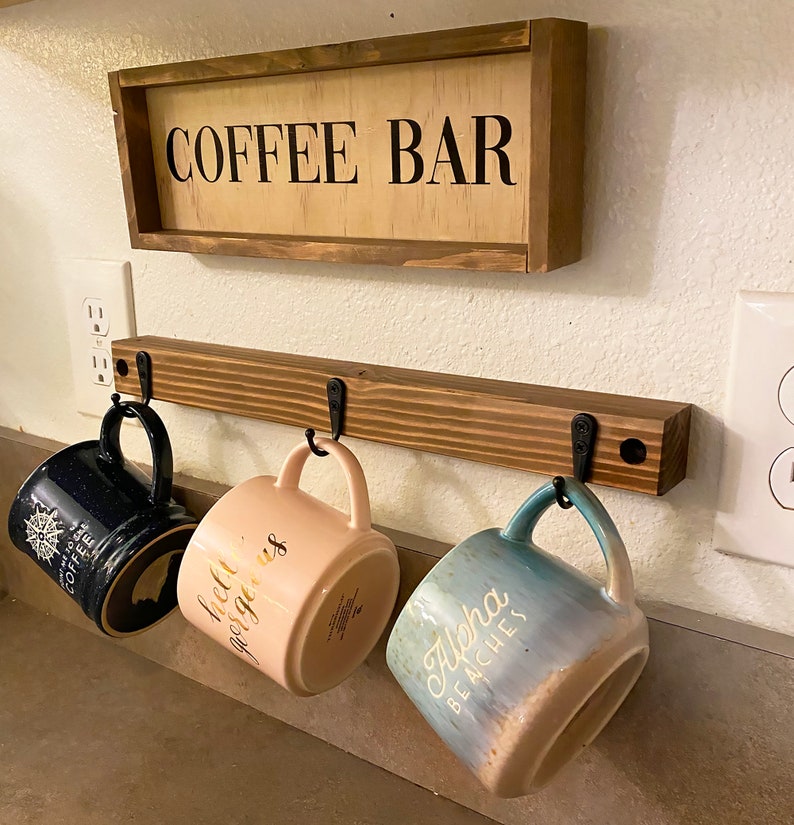 Coffee Cup Holder / Kitchen Decor / Coffee Bar Decor / Coffee Etsy
