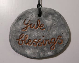 SALE! YULE BLESSINGS *glitter* wall plaque
