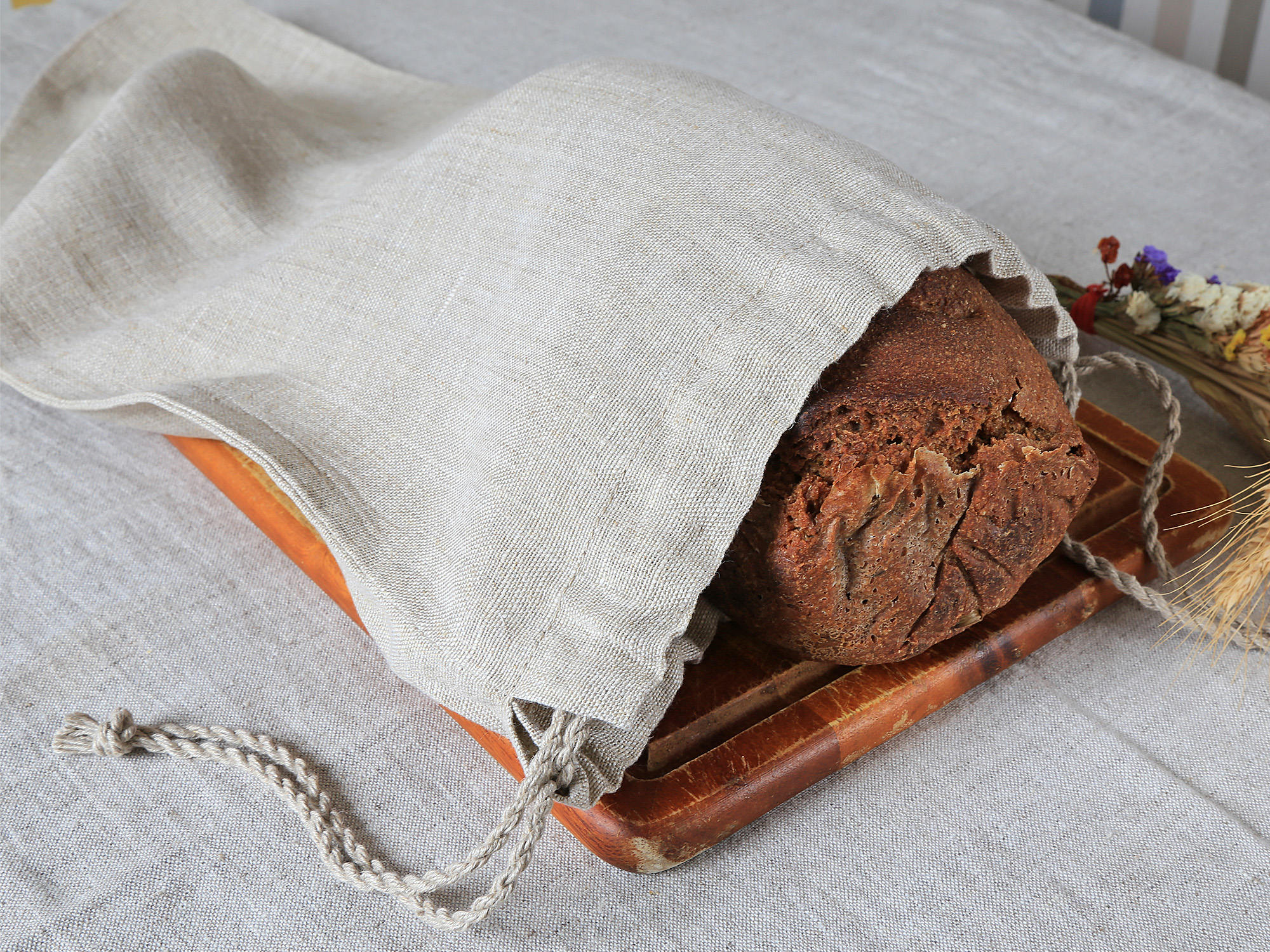 Linen Bread Bag Ecological Bread Keeper Storage Pouch Etsy Ireland