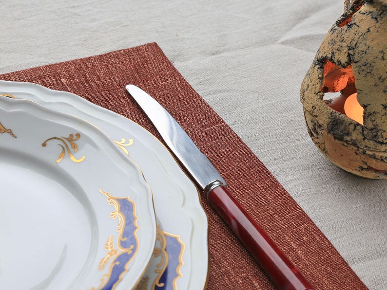 Metallic Gold Coated Linen Placemats Festive Linen Placemats Etsy