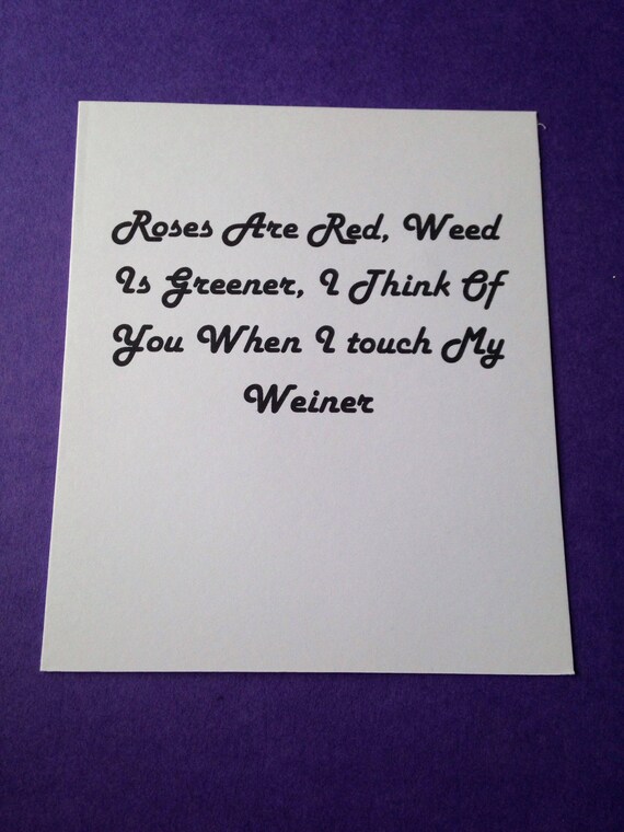 Roses Are Red Poem Card Valentines Day Card Cheeky Weiner Etsy