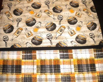 Table Runner, Potions and Poisons Halloween Table Runner with Cauldrons of Magical Brews, Contrasting Print Detail