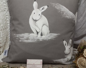 Housse coussin motif LAPIN