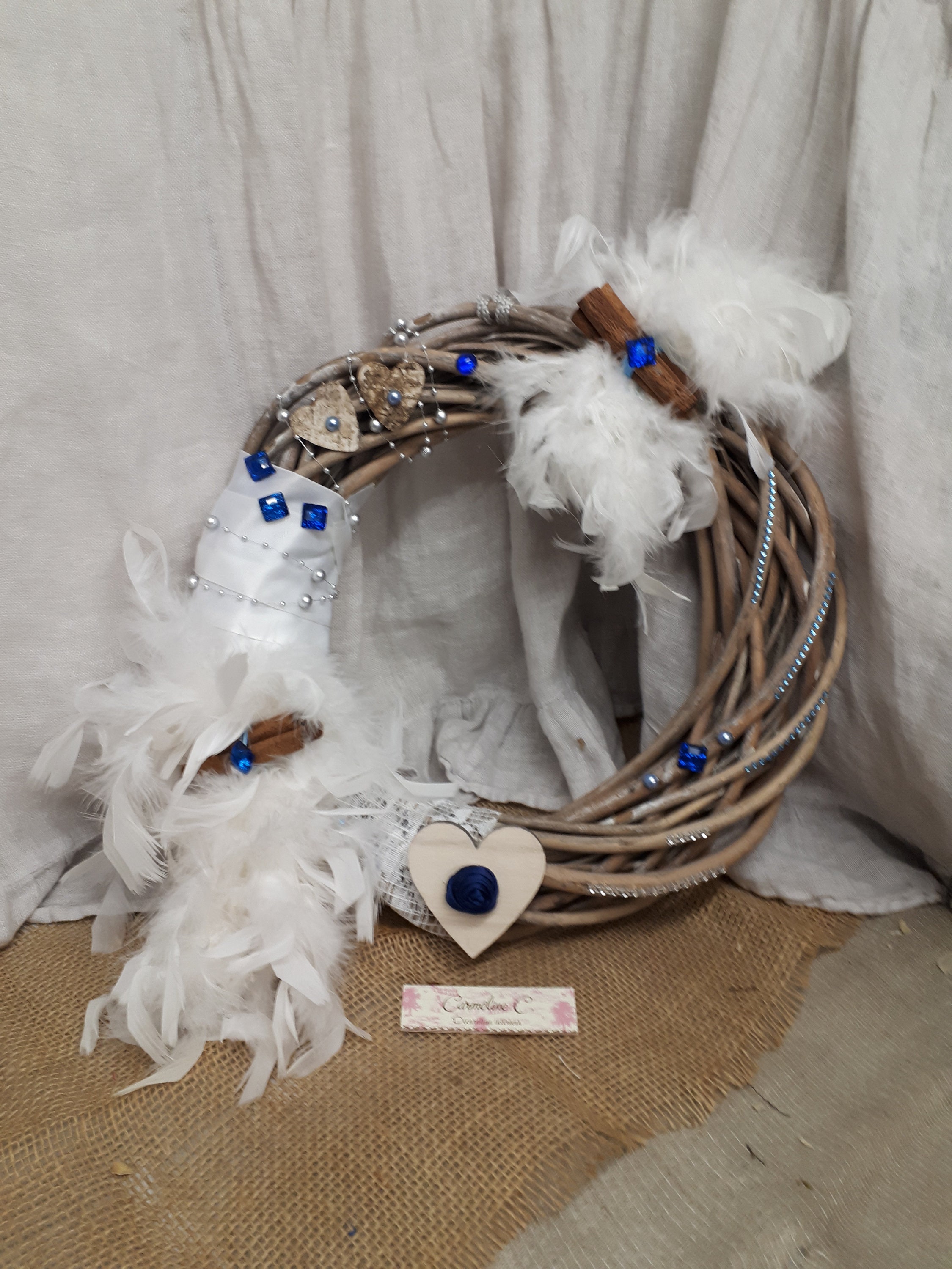 Couronne Décorative Plumes et Strass