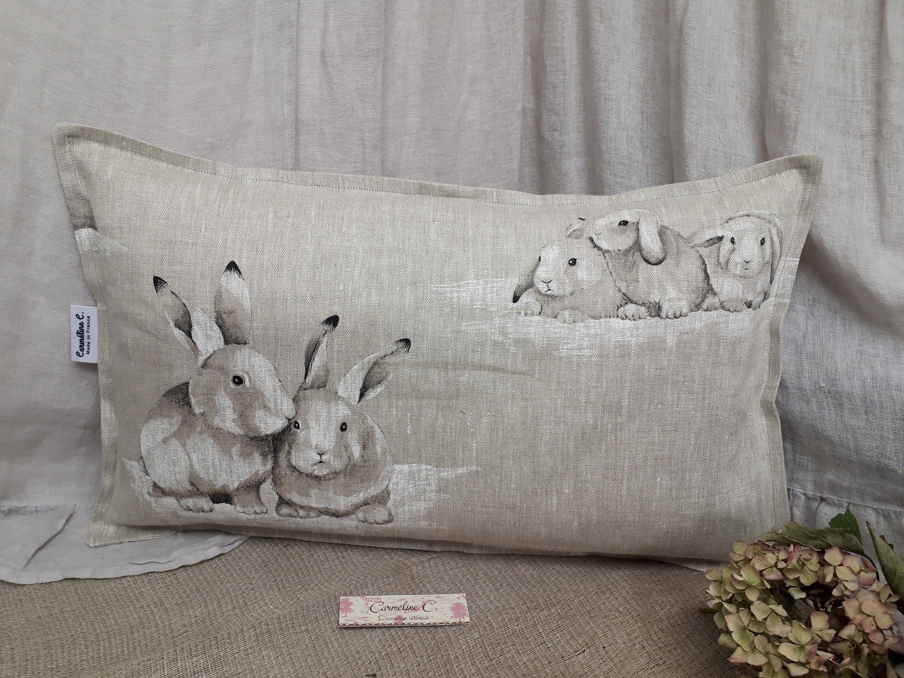 Housse Coussin Lapin