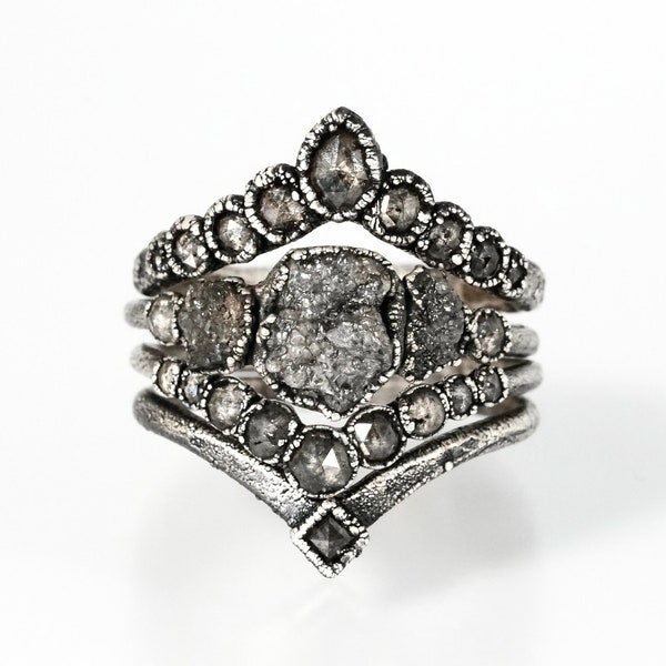 Rustic Diamond Ring - Etsy