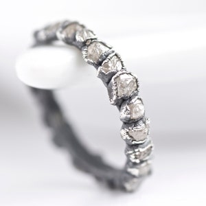 READY to SHIP US Size 5,5. Raw White Diamond Eternity Ring