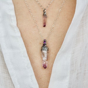 READY To SHIP Raw Amethyst Layered Crystal Necklace Set image 1