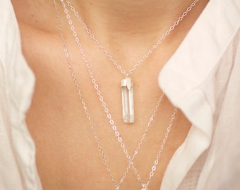 Medium Aquamarine Crystal Necklace