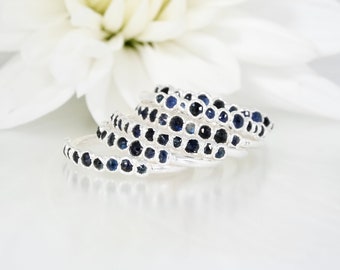 READY to SHIP Random Sequence Sapphire Pebble Ring