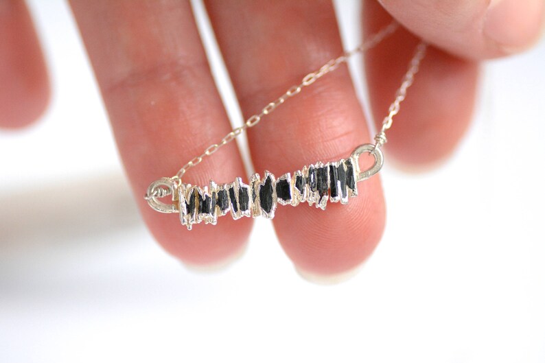 Raw Kyanite Necklace Rough Kyanite Necklace Kyanite Bar Necklace Raw Black Kyanite Bar Necklace Bar Necklace. Kyanite Necklace