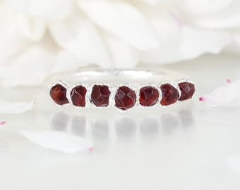 Spessartine Garnet Ring. Stackable Garnet Ring Spessartine Garnet Band Ring Orange Garnet Ring Garnet Wedding Band Ring Garnet Jewellery