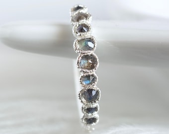 Labradorite Pebble Ring Random Size Stone Ring Natural Labradorite Wedding Band Alternative Promise Ring Labradorite Jewellery