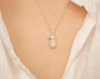 Dainty Aquamarine Crystal Necklace 999 Pure Fine Silver Aquamarine Necklace Aquamarine Jewellery  Silver Aquamarine Necklace