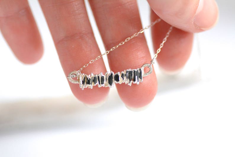Raw Kyanite Necklace Rough Kyanite Necklace Kyanite Bar Necklace Raw Black Kyanite Bar Necklace Bar Necklace. Kyanite Necklace