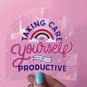 Rainbow Sun Catcher Decal — Taking Care of Yourself is Productive