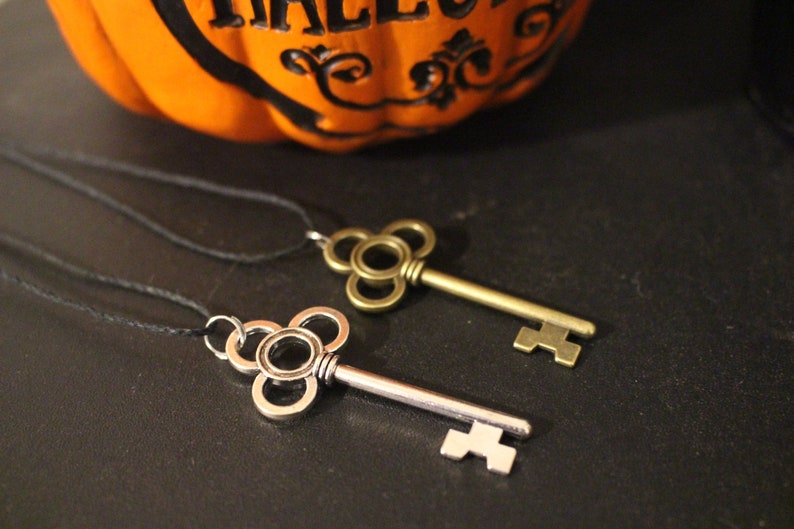 Silver and Bronze Key Pendant Necklaces