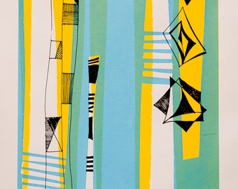 Mid century abstract - original screen print