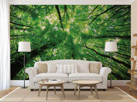 Tree Wall Decal Wall Decal Forest Tree Tops Wall Decal Wall Mural Tree Tops