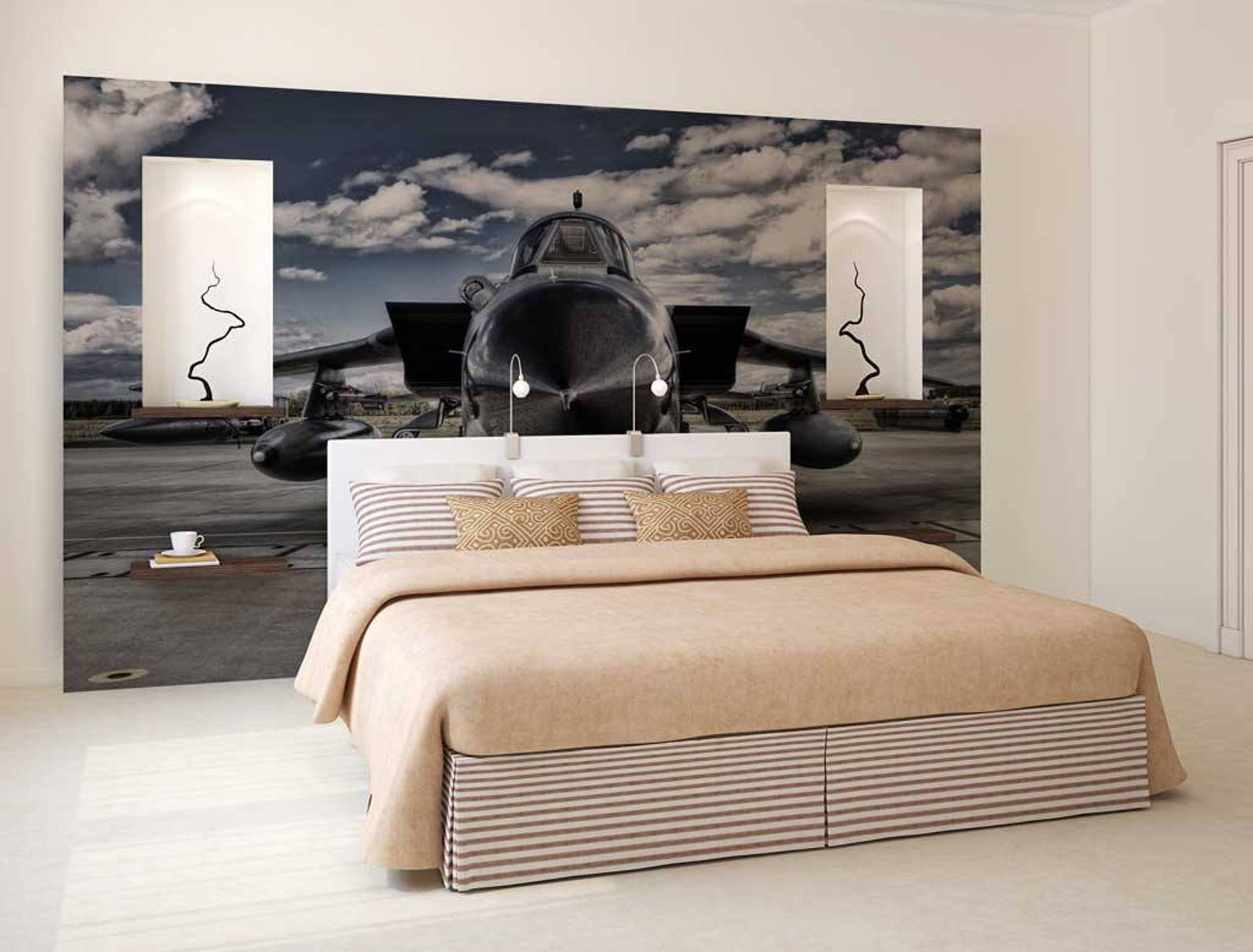 Wall Mural Airplane Wall Mural Jet Wallpaper Sky Airplane Etsy
