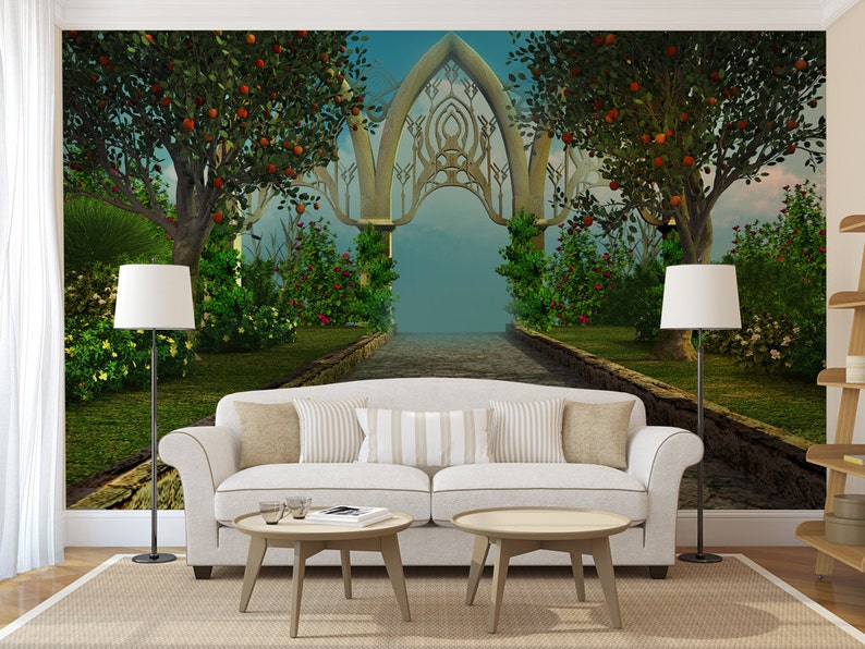wallpaper photo mural Princess garden WALL MURAL self adhesive peel /& stick large mural