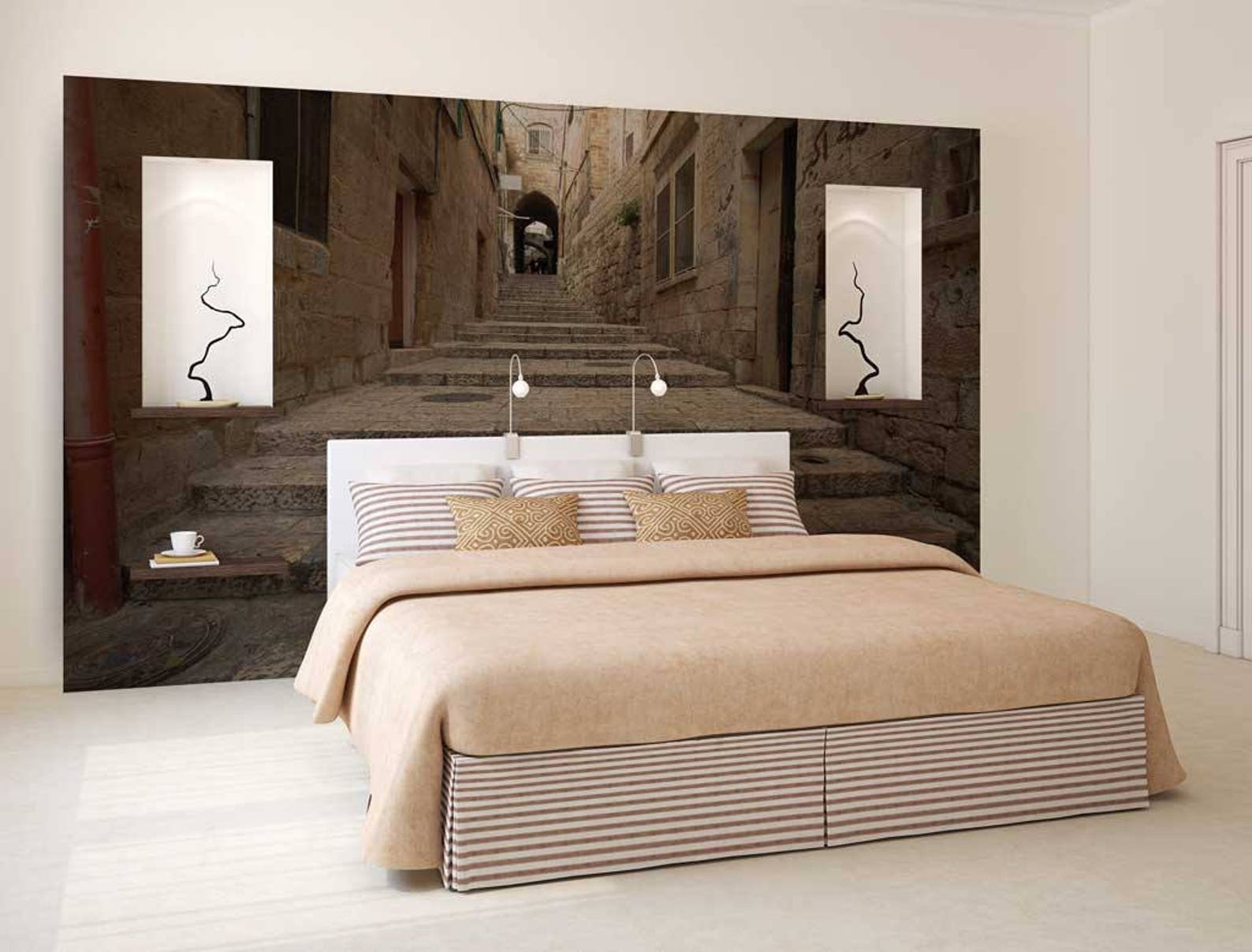 Wall Mural Stairs Wallpaper With Stairs Stairs Wall Decal Etsy