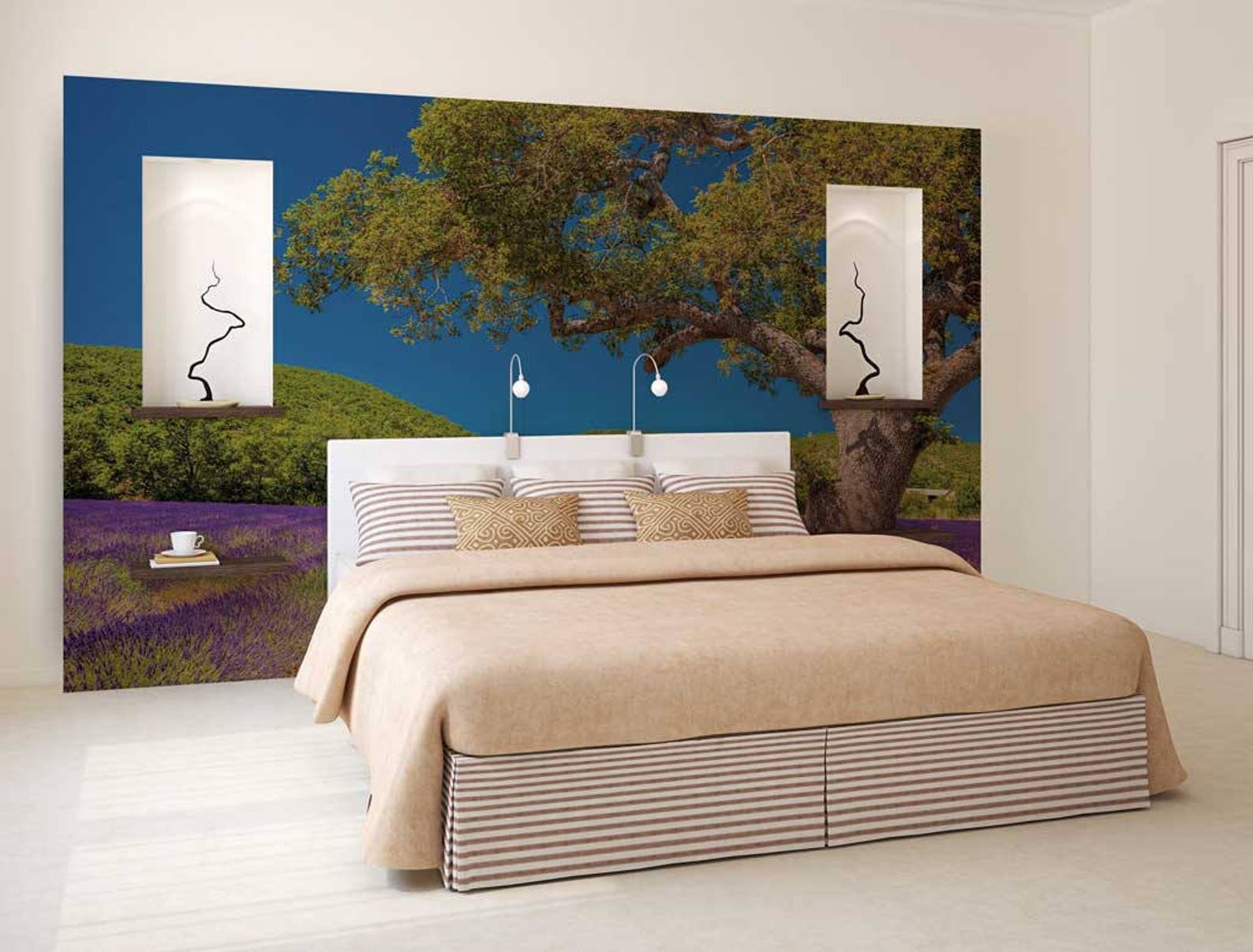 Custom Peel and Stick Wallpaper Lavender Wall Mural Wall - Etsy