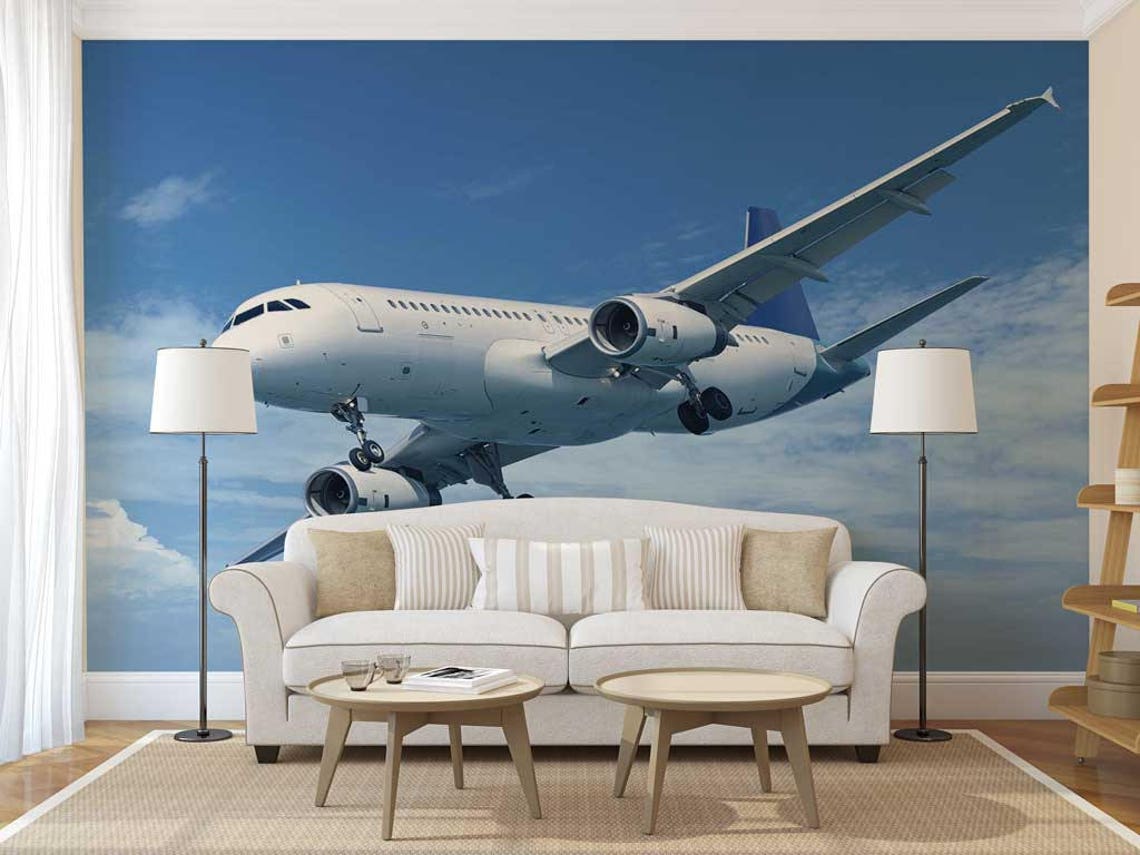 Wall Mural Airplane Wall Mural of the Sky Wall Mural Sky Etsy