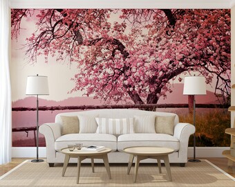 Cherry Blossom Tree MURAL, self adhesive peel and stick photo wall mural
