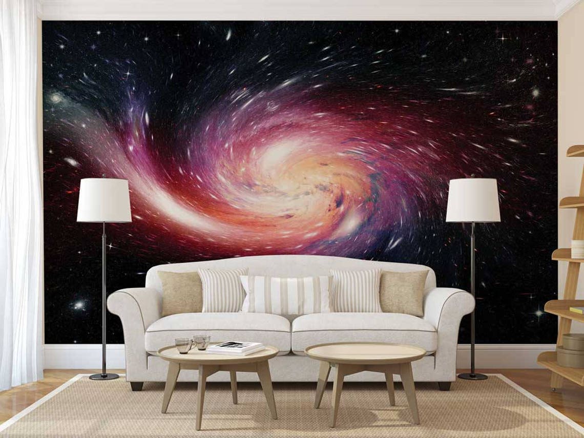 Wall Mural of the Galaxy Space Wall Mural Wall Mural Galaxy Etsy