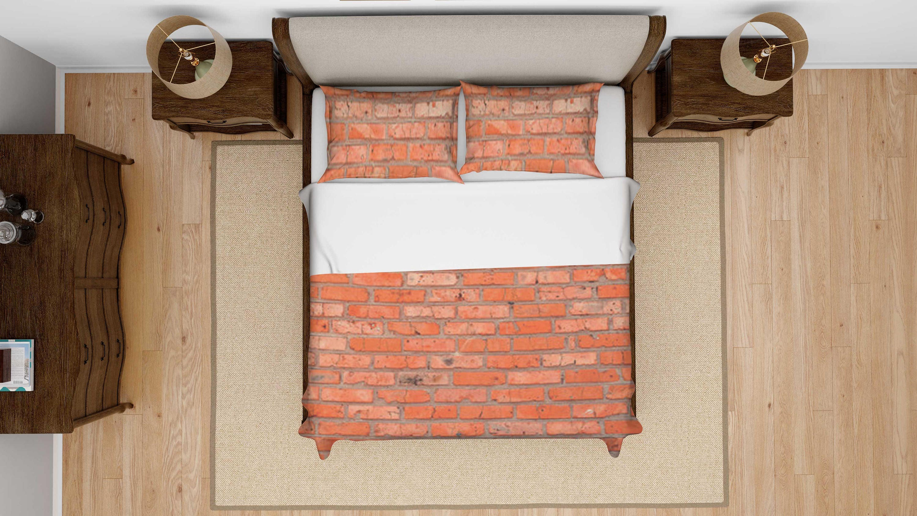 BRICK WALL BEDDING Bricks Duvet and Cover Set Customized Bed Etsy