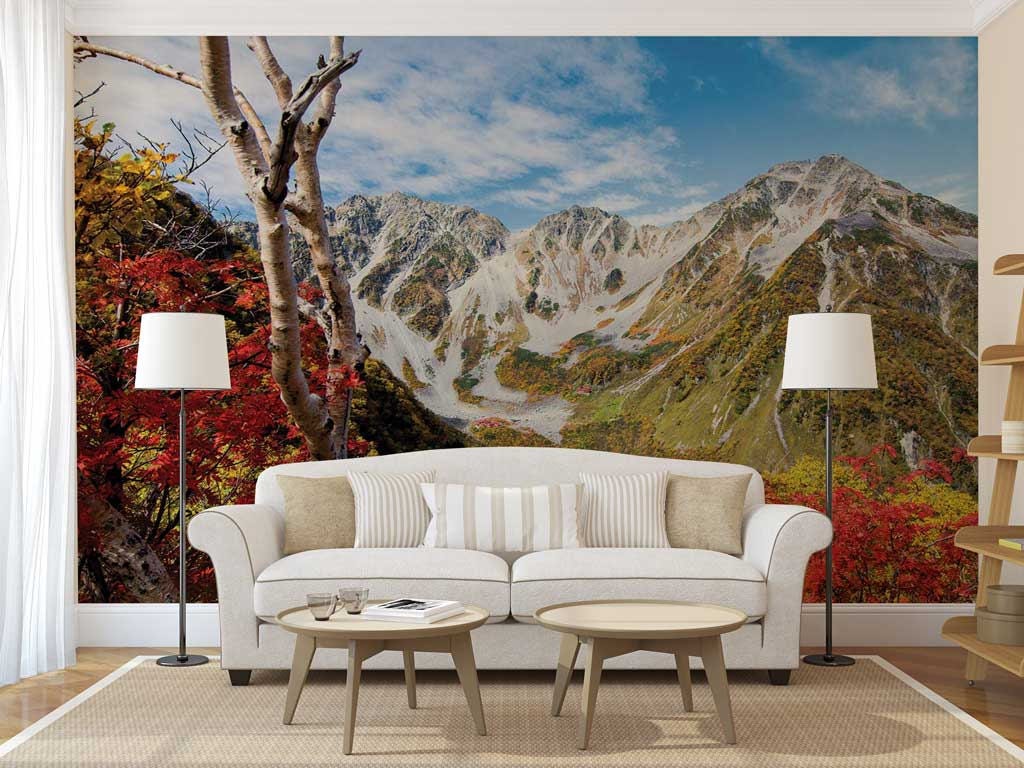 Peel And Stick Mountain Wallpaper Custom Wall Mural Mountain Etsy