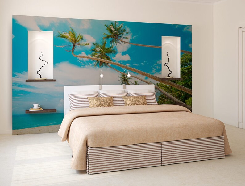 Beach Palms WALL MURAL Self Adhesive Wallpaper Mural Peel Etsy