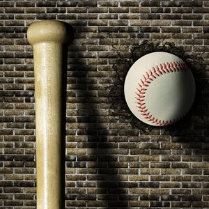 BASEBALL WALL MURAL Brick Wall Wallpaper Peel and Stick Wall | Etsy