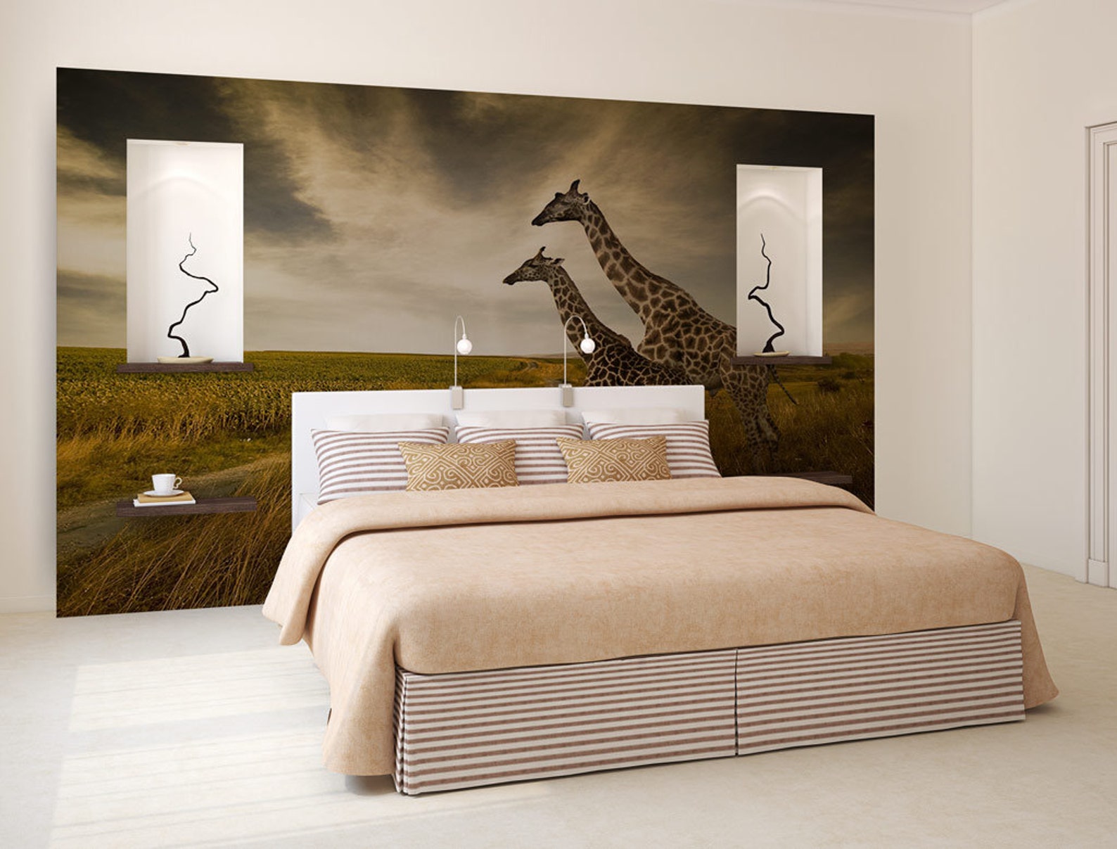 Giraffe Wall Mural Self Adhesive Photo Mural Peel & Stick Etsy