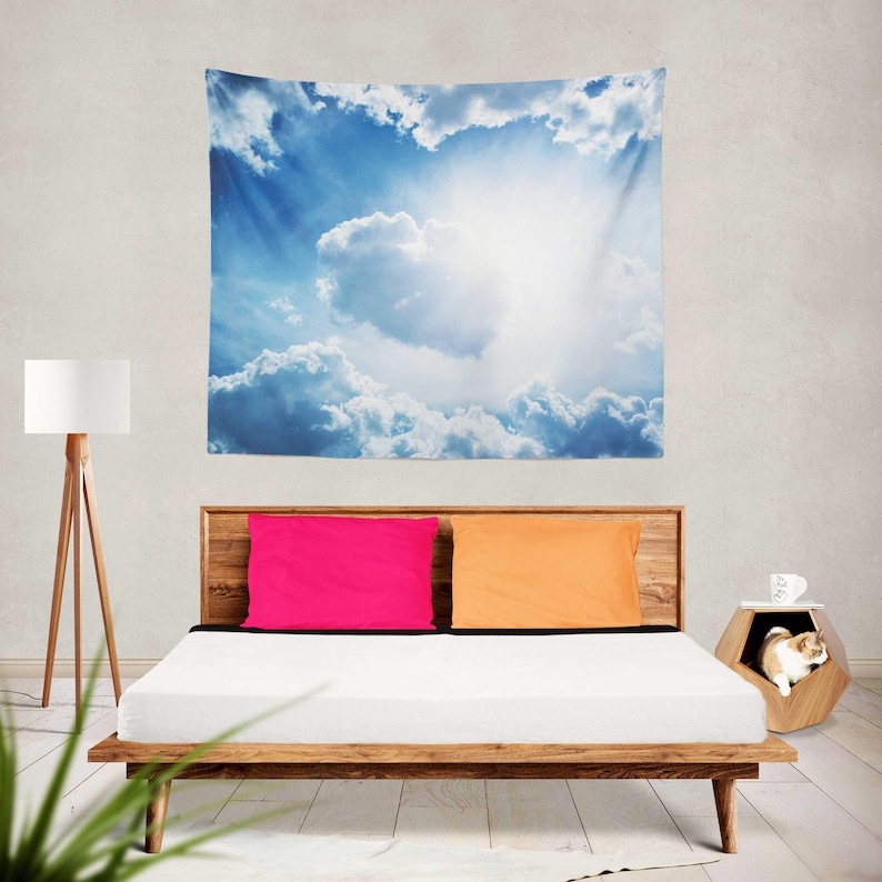 Cloud Dream Tapestry Wall Hanging Clouds Tapestry Bedroom Etsy