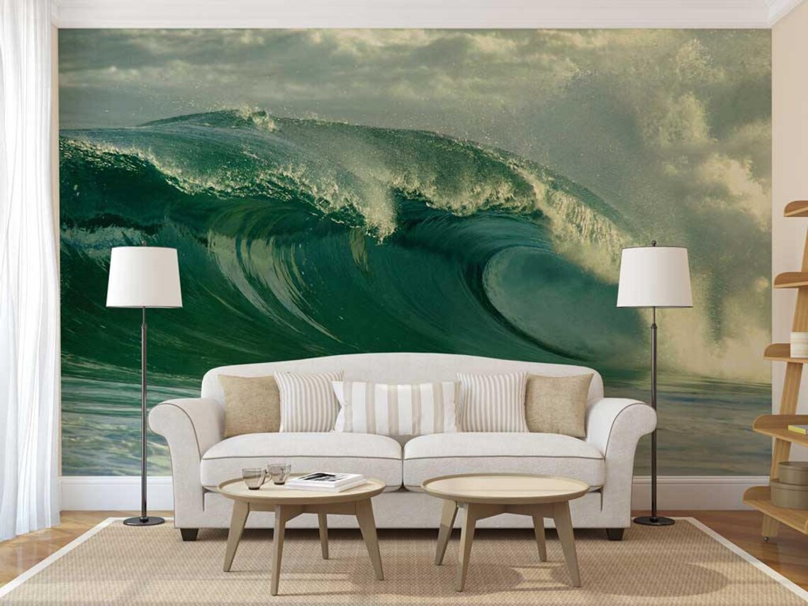 Wall Mural Wave Wall Mural Exotic Wall Mural Tropical Wave Etsy