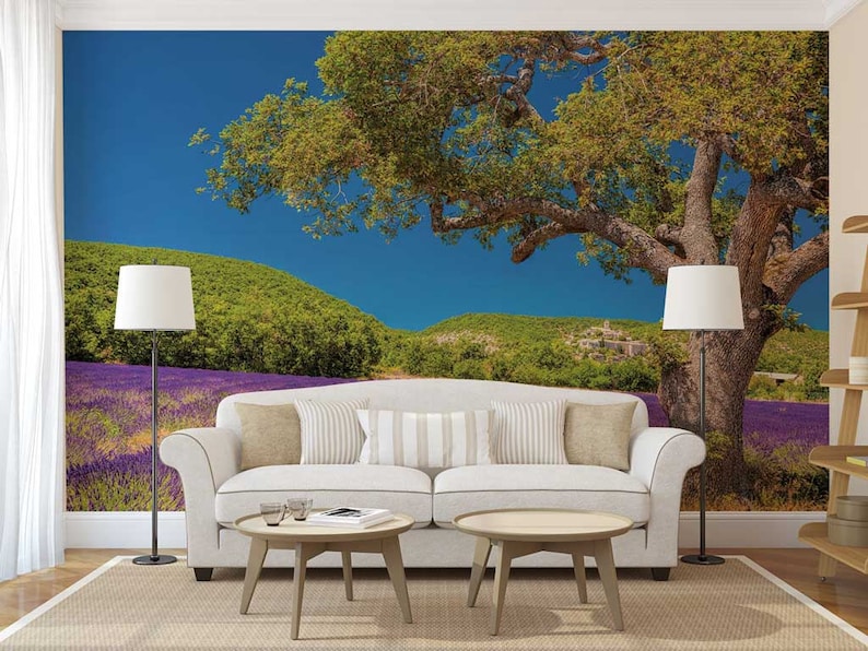 Custom Peel and Stick Wallpaper Lavender Wall Mural Wall Etsy