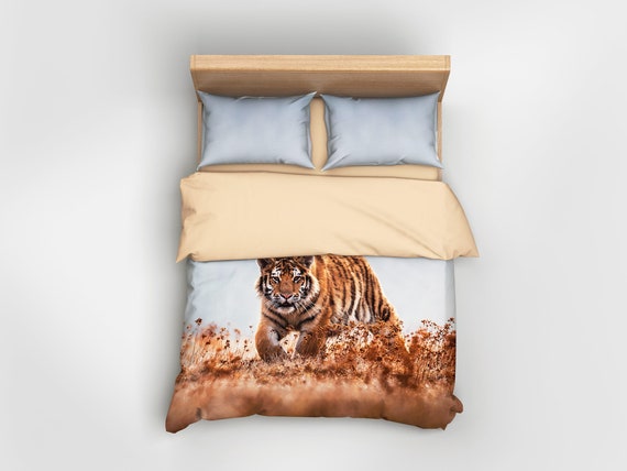 Tiger Bedding Tiger Bed Set Tiger Comforter Boho Decor Etsy