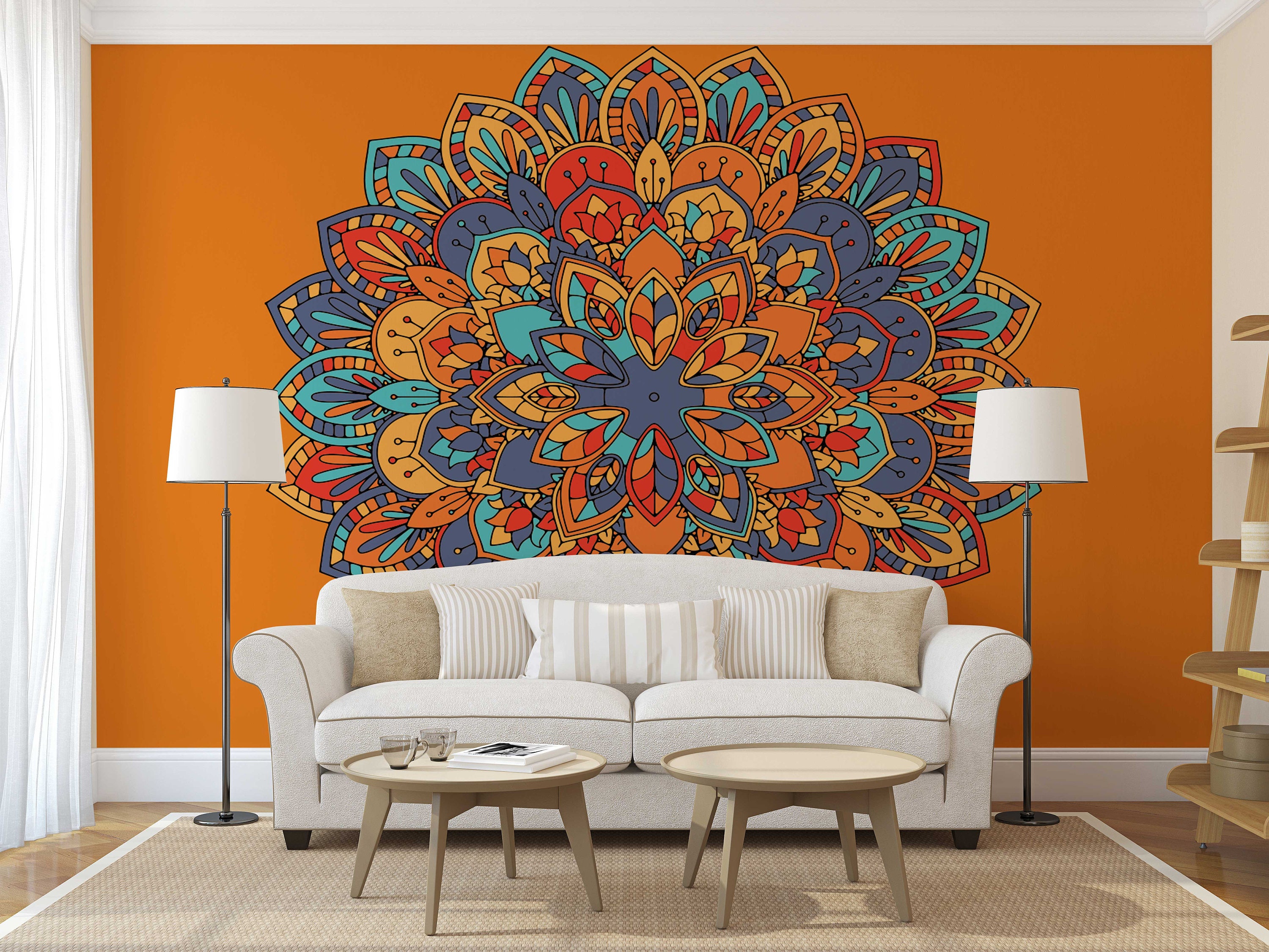 Mandala Wallpaper Mandala Wall Mural Bohemian Wallpaper - Etsy UK