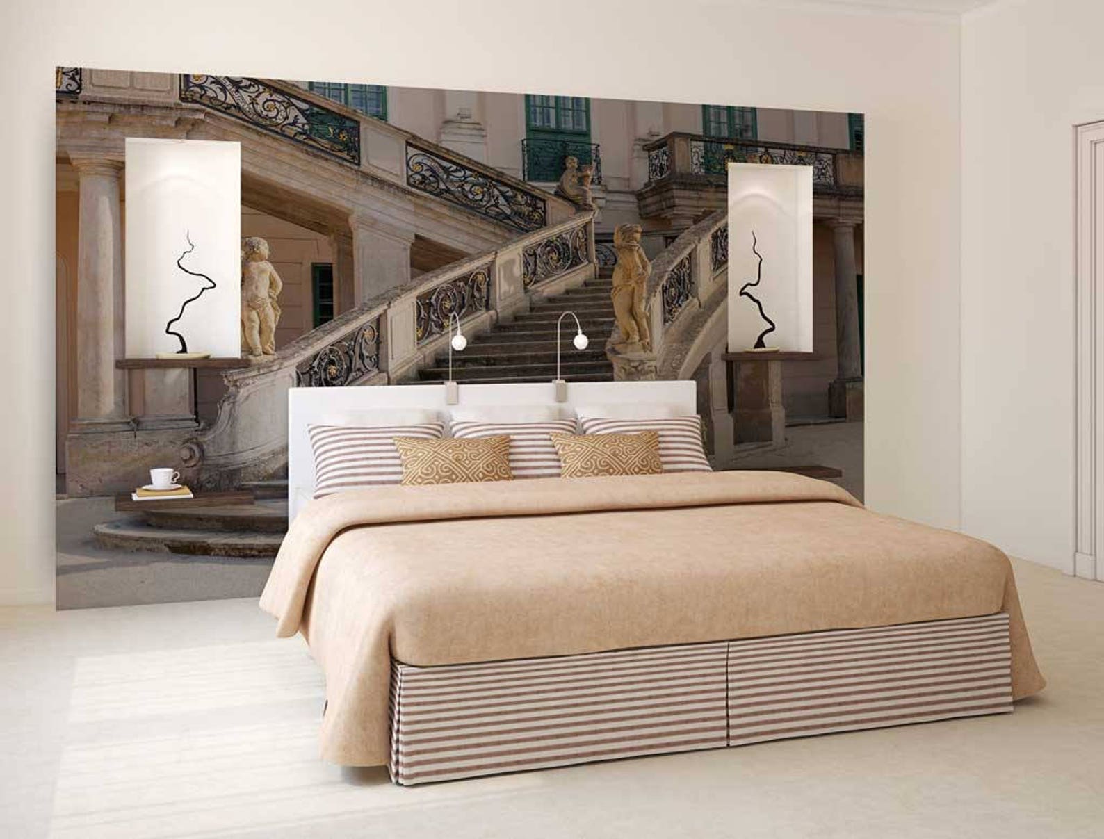 Wall Mural Stairs Stairs in Paris Stairs Wallpaper Wall Etsy