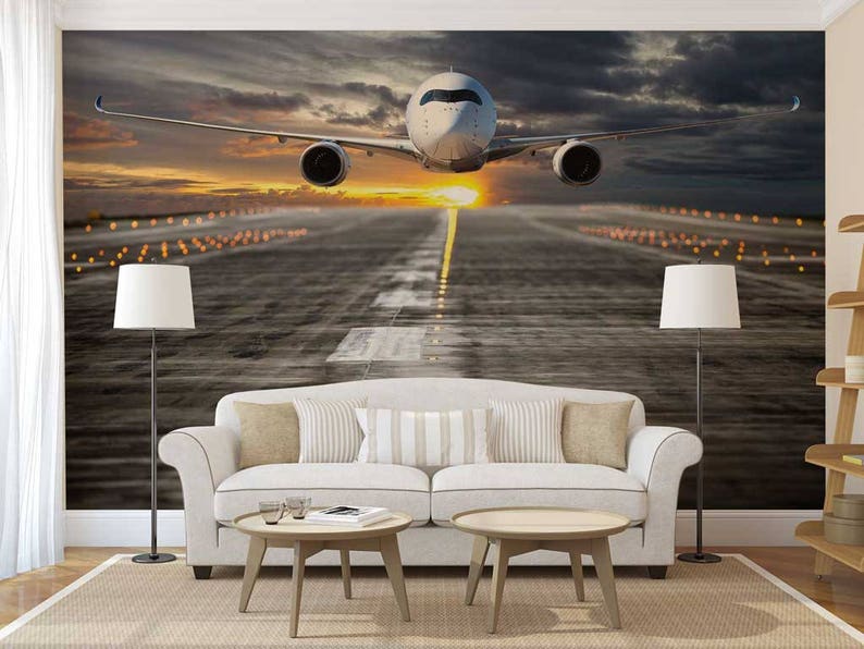 Wall Mural Airplane Wall Decal Airplane Wall Mural Of The Etsy