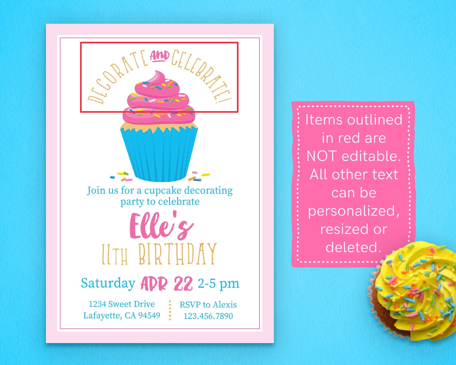 Cupcake Decorating Invitation Cupcake Decorating Birthday Party ...